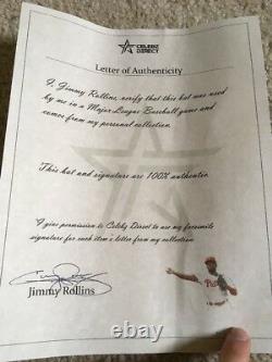 Jimmy Rollins Game Used Signé Autographe Cracked Axe Baseball Bat Phillies Coa