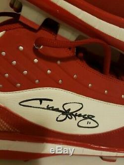 Jimmy Rollins Signé Jeu Utilisé Phillies Nike Baseball Crampons Rollins Loa &