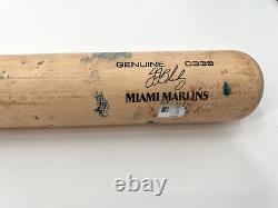 Jj Bleday Batte de baseball fissurée utilisée lors du match des Miami Marlins MLB Holo