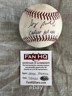 Jorge Polanco a signé une balle de baseball utilisée lors du coup sûr en carrière numéro 489 avec les Minnesota Twins.