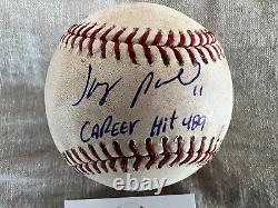 Jorge Polanco a signé une balle de baseball utilisée lors du coup sûr en carrière numéro 489 avec les Minnesota Twins.