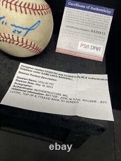 Jose Altuve a signé / autographié une balle de baseball utilisée en jeu MLB / PSA Holo Houston Astros
