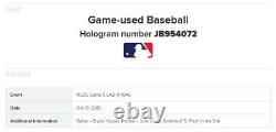 Julio Urias 2016 Postsaison Debut Mlb Jeu Utilisé Logo Baseball Dodgers Rookie