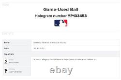 Justin Verlander Astros Jeu Utilisé Baseball 7/16/2022 Gagnez #238 Pass Bob Gibson Ks