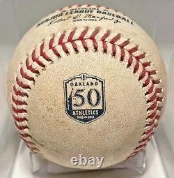 Kenley Jansen Save Career Strikeout #801 Dodgers De Baseball Utilisés Dans Le Jeu A's Logo Mlb