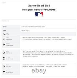 Ketel Marte Dbacks Jeu Utilisé Single Baseball 9/27/2022 Astros Hunter Brown Pitch