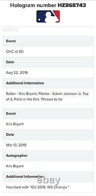 Kris Bryant 2016 S'est Inscrit Jeu De Baseball D'occasion! 32e Jeu Hr Chicago Cubs