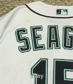Kyle Seager Taille 46 #15 2016 Seattle Mariners Jeu Utilisé Jersey Maison Blanc Mlb