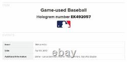 Lance Berkman Rangers Jeu Utilisé Rbi Double Baseball 4/3/2013 Vs Astros Hit #1849