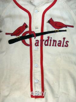 Late 1940 St Louis Cardinals # 5 Minor League Baseball Jersey Jeu Utilisé