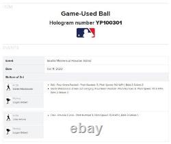 Logan Gilbert Mariners Alds Jeu Utilisé Strike Out Baseball 10/11/2022 K #2 Astros