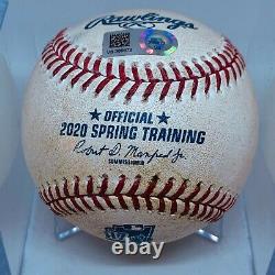 Luis Robert Double White Sox Vs Cubs 2020 Spring Training Mlb Jeu Utilisé Baseball