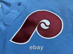 Maillot bleu en poudre authentique de Todd Pratt des Philadelphia Phillies, taille 50.