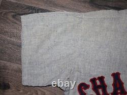 Maillot de baseball utilisé lors d'un match de ligue mineure des Charlotte Hornets de 1965, taille 42, marque Rawlings, rare.