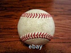 Marcell Ozuna Marlins Jeu Utilisé Single Baseball 27/05/2016 Hit #404 V Braves Logo