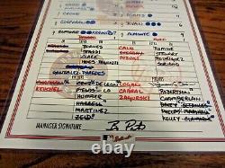 Mariano Rivera Yankees Jeu De Jeu De Jeu Utilisé Line-up Card 9/29/2013 V Astros Auto
