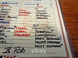 Mariano Rivera Yankees Jeu De Jeu De Jeu Utilisé Line-up Card 9/29/2013 V Astros Auto