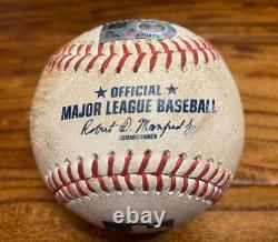 Match de baseball utilisé par Yainer Diaz Astros SINGLE Baseball 1/8/2023 Hit + K Valdez NO-HITTER
