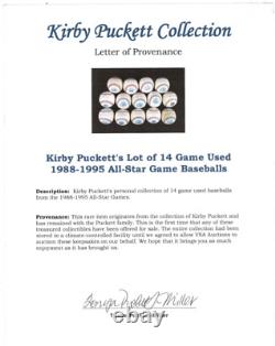 Match des étoiles de la MLB de 1990 : balle de baseball authentique utilisée lors du match par Kirby Puckett avec lettre d'authenticité numéro 15403.