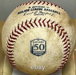 Matt Chapman 211th Career Hit Game-used Oakland A's 50th Logo Baseball 9/19/18