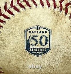 Matt Chapman 211th Career Hit Game-used Oakland A's 50th Logo Baseball 9/19/18