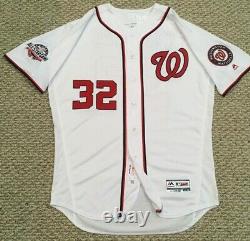 Matt Wieters Taille 48 #32 2018 Nationals Game Used Jersey Home White Mlb Holo