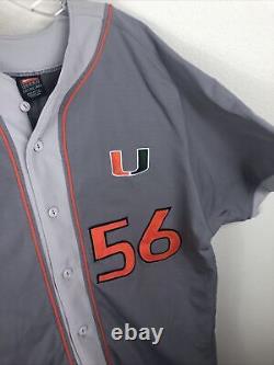 Miami Hurricanes Nike Jeu Utilisé Baseball Jersey Union Taille 52 -fits 2xl/3xl