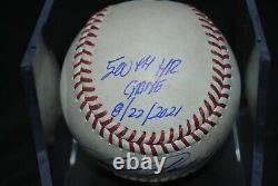 Miguel Cabrera Signé Jeu De Baseball Usagé 500e Homerun Jeu Mlb Jsa 1/1 Detroit