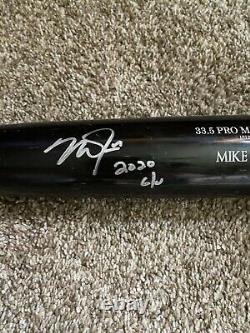 Mike Trout Jeu Utilisé Autographié Bat 2020 Saison Anderson Authentiques