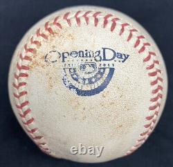 Mike Trout a utilisé le jeu 2013 1er jour d'ouverture Logo Baseball PID MLB Holo