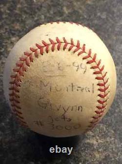 Padres Tony Gwynn Jeu De Baseball Usagé De 3000 Hit Game Vs Montreal Expos 8/6/99