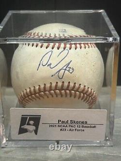 Paul Skenes Jeu utilisé signé Baseball universitaire 2021 NCAA PAC 12 JSA COA Air Force
