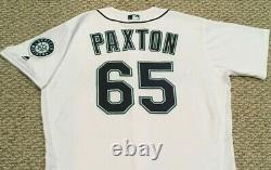 Paxton Taille 48 #65 2018 Seattle Mariners Jeu Utilisé Jersey Maison Blanc Mlb