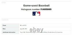 Prince Fielder Brewers Jeu Utilisé Rbi Double Baseball 8/6/2011 Hit #945 Vs Astros