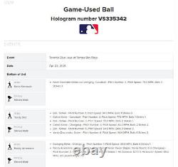 Randy Arozarena Jeu De Baseball Utilisé Carrière Unique Hit #44 Blue Jays Rays 4/23/21