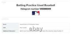 Rhys Hoskins Phillies Batting Practice HOME RUN Baseball utilisé lors du match du 19/05/2021 MLB