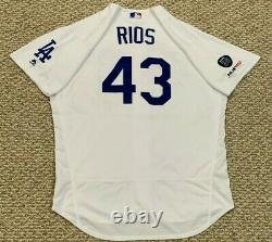 Rios Taille 48 #43 2019 Los Angeles Dodgers Jeu Utilisé Jersey Délivré Mlb Holo