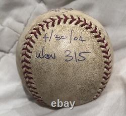 Roger Clemens Gagner #315 30/04/2004 Match Utilisé Signé baseball MLB Auth Astros