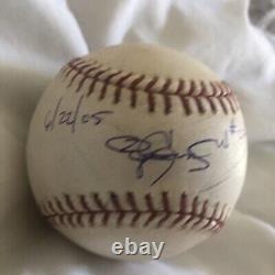 Roger Clemens Victoire n ° 334 Baseball utilisé lors du match du 22/06/2005 signé MLB Auth Astros