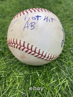 Ronald Acuna Jr. Atlanta Braves Jeu Utilisé Baseball Mlb Debut, 1er Hit Ab Mlb