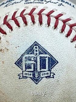 Ronald Acuna Jr Giants Utilisés Par Jeu 60e Baseball Logo 9/11/18 Rookie Saison Braves