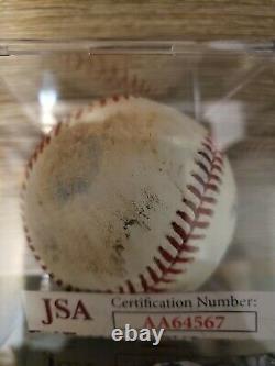 SOLDE ! Balle de baseball utilisée en jeu signée par DJ Lemahieu, magnifique autographe Yankees JSA COA