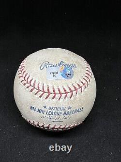 Salvador Perez Jeu Utilisé Baseball Rangers Single Kansas City Royals 8/3/12 Mlb