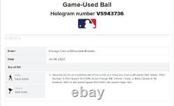 Seiya Suzuki Inside Le Park Home Run Chicago Cubs Mlb Hologram 7/4/22 Jeu Utilisé