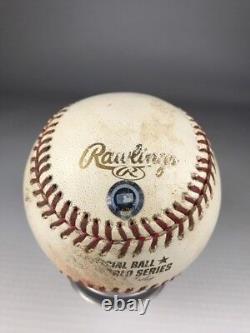 Série mondiale 2003 Marlins Yankees Match 4 Balle de baseball utilisée lors du match avec hologramme de la MLB