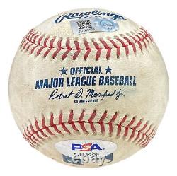 Stephen Strasburg a signé Washington Nationals 2019 Jeu Utilisé Baseball PSA+MLB