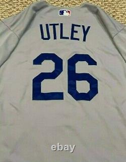 Taille Utley 46 #26 2018 Los Angeles Dodgers Jeu Utilisé Maillot 60 Ans Mlb Holo
