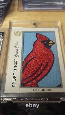 Ted Simmons 2020 Sportkings Logo 1/1 Jeu Utilisé Patch Cardinals