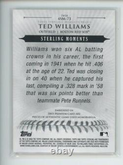Ted Williams Jeu Utilisé Jersey Logo Patch 1/1 2008 Topps Sterling Moments Quad Sp