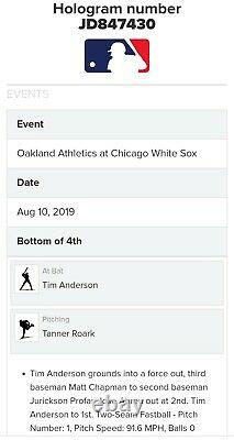 Tim Anderson Matt Chapman Jeu Utilisé White Sox Baseball 2019 Batting Champion Mlb